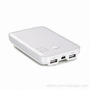 5,000mAh Power Bank with 2 USB Outputs, Sized 110 x 70 x 16.5mm, 800mA Maximum Input